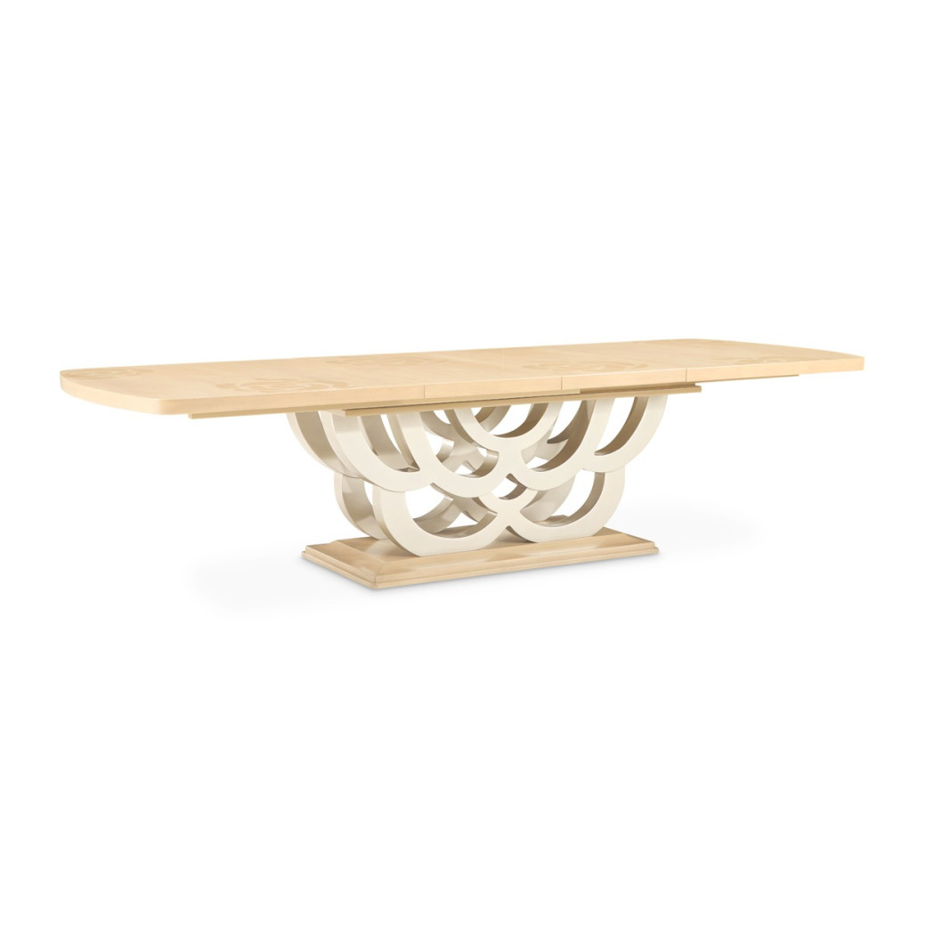 7PC Camellia Field Rect. Pedestal Dining  Set Caramel Collection By Michael Amini 9090002-134