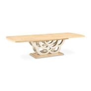 7PC Camellia Field Rect. Pedestal Dining  Set Caramel Collection By Michael Amini 9090002-134