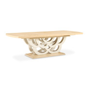 7PC Camellia Field Rect. Pedestal Dining  Set Caramel Collection By Michael Amini 9090002-134