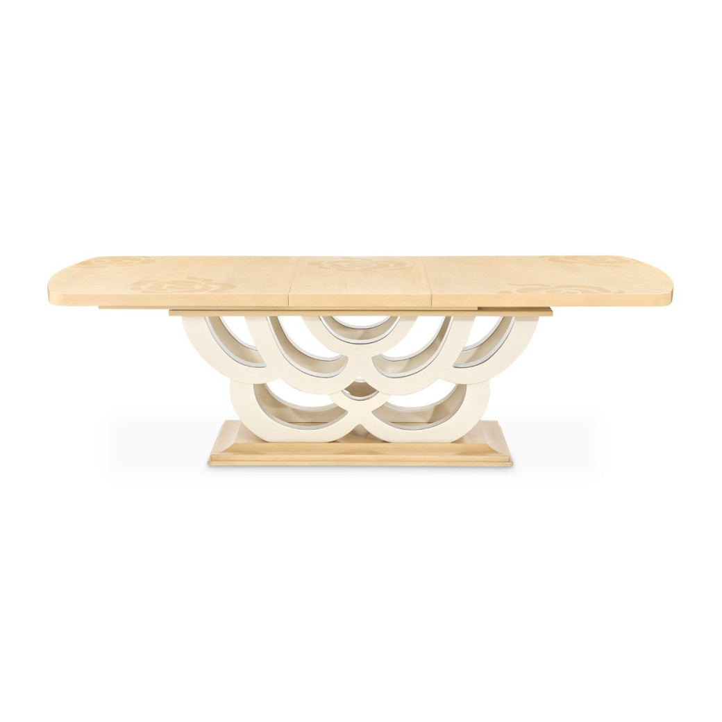 7PC Camellia Field Rect. Pedestal Dining  Set Caramel Collection By Michael Amini 9090002-134