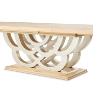 7PC Camellia Field Rect. Pedestal Dining  Set Caramel Collection By Michael Amini 9090002-134