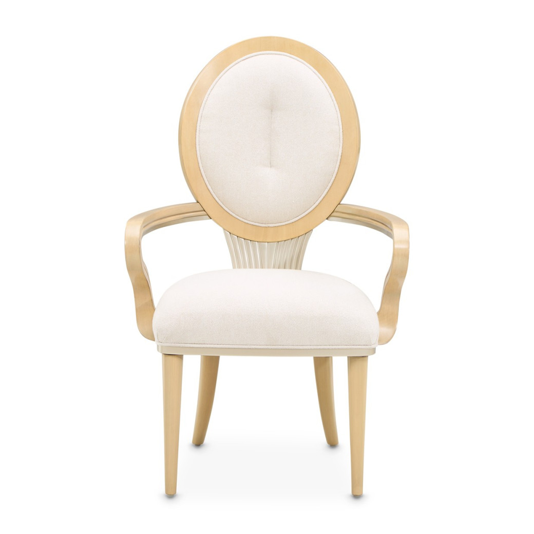 7PC Camellia Field Rect. Pedestal Dining  Set Caramel Collection By Michael Amini 9090002-134