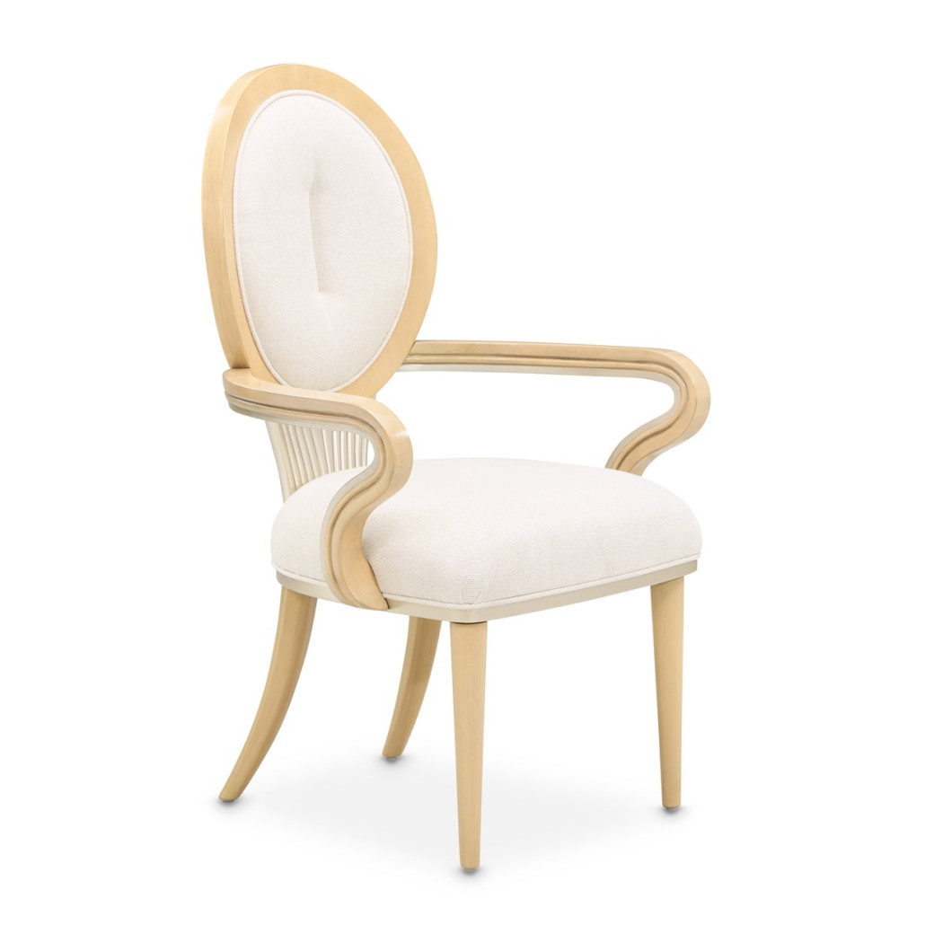 7PC Camellia Field Rect. Pedestal Dining  Set Caramel Collection By Michael Amini 9090002-134