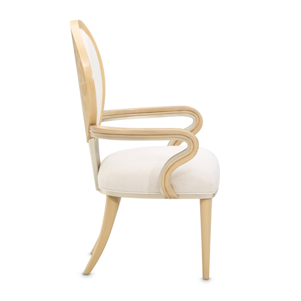 7PC Camellia Field Rect. Pedestal Dining  Set Caramel Collection By Michael Amini 9090002-134