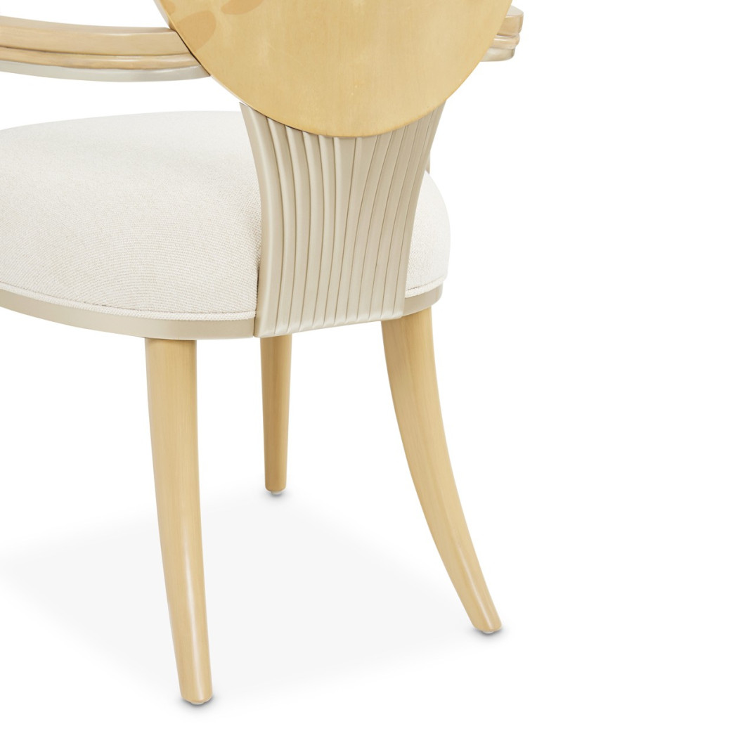 7PC Camellia Field Rect. Pedestal Dining  Set Caramel Collection By Michael Amini 9090002-134