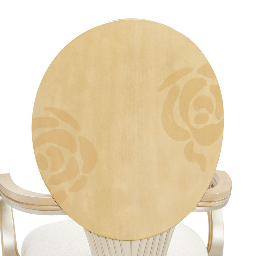 7PC Camellia Field Rect. Pedestal Dining  Set Caramel Collection By Michael Amini 9090002-134