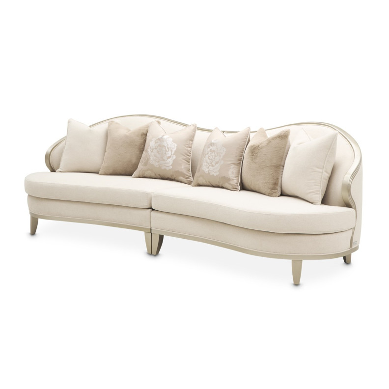 2PC Sofa - Cornsilk/Champagne Camellia Field Caramel Collection by Michael Amini  9090-2PC-CNSLK-134