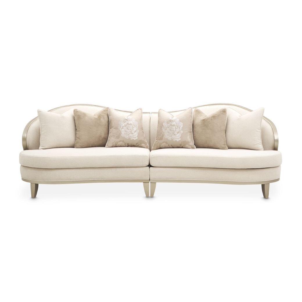2PC Sofa - Cornsilk/Champagne Camellia Field Caramel Collection by Michael Amini  9090-2PC-CNSLK-134