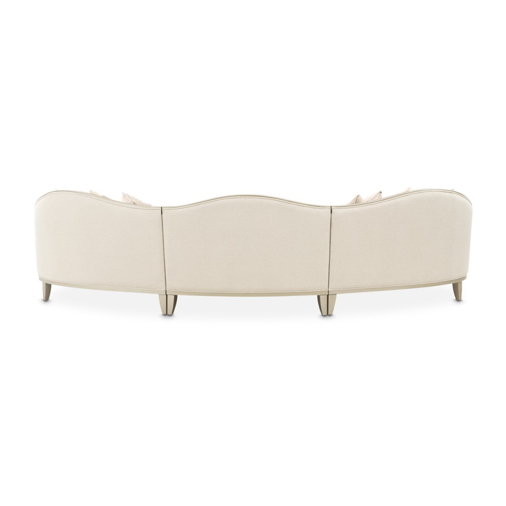 3 PC Sofa - Cornsilk/Champagne Camellia Field Caramel Collection by Michael Amini 9090-3PC-CNSLK-134
