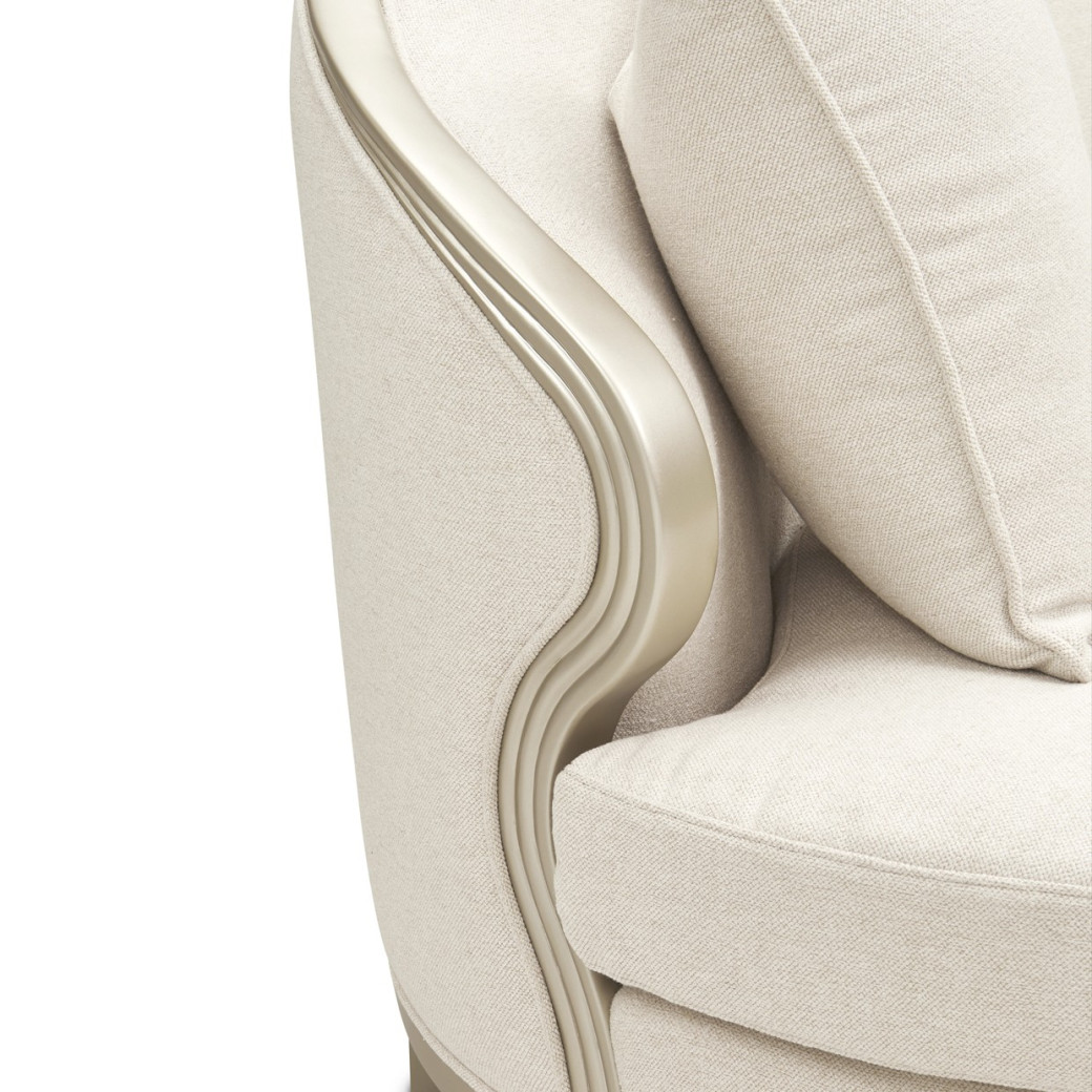 3 PC Sofa - Cornsilk/Champagne Camellia Field Caramel Collection by Michael Amini 9090-3PC-CNSLK-134