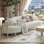 Camellia Field Asymmetrical Sofa Cornsilk Caramel Collection by Michael Amini  9090816-CNSLK-134