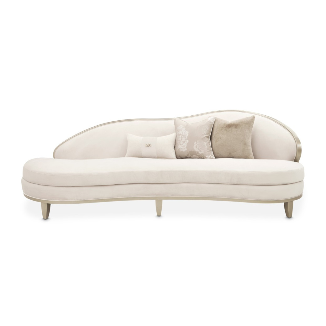 Camellia Field Asymmetrical Sofa Cornsilk Caramel Collection by Michael Amini  9090816-CNSLK-134