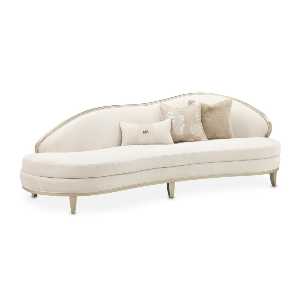 Camellia Field Asymmetrical Sofa Cornsilk Caramel Collection by Michael Amini  9090816-CNSLK-134