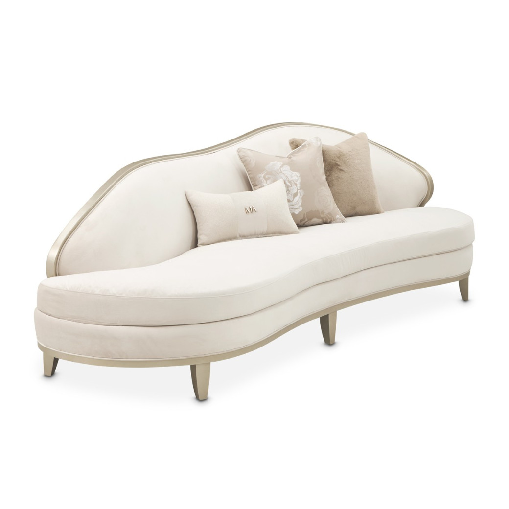 Camellia Field Asymmetrical Sofa Cornsilk Caramel Collection by Michael Amini  9090816-CNSLK-134