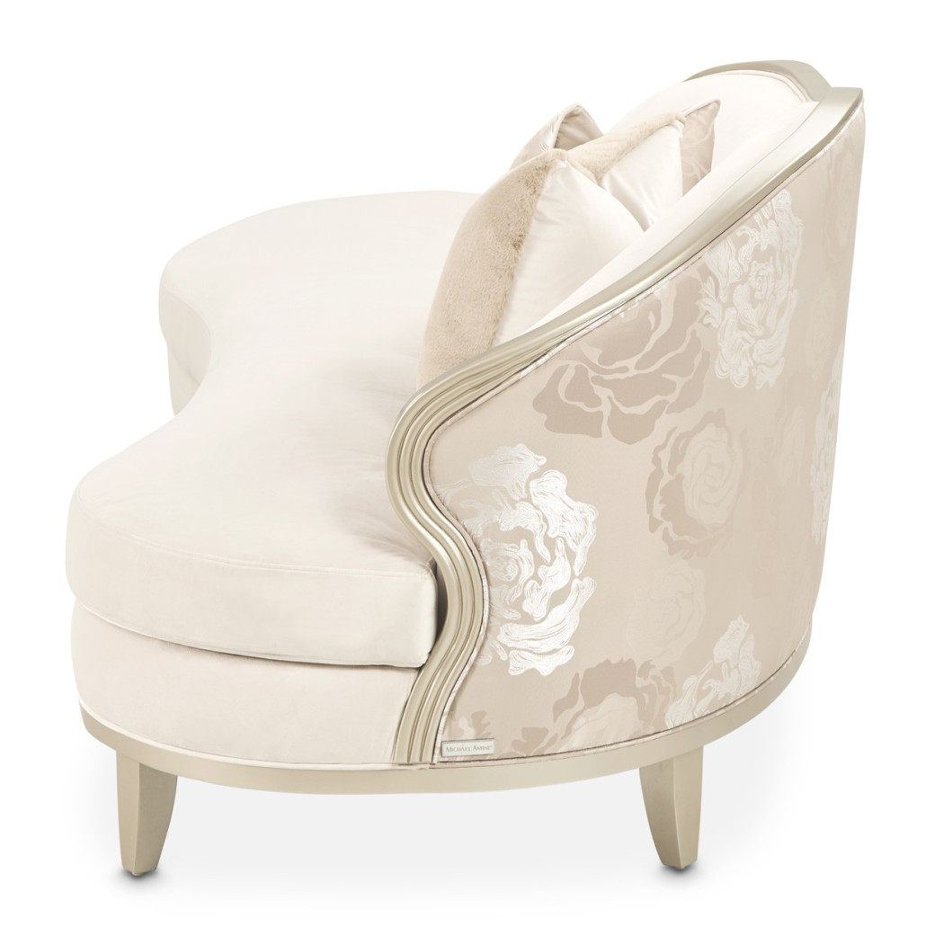 Camellia Field Asymmetrical Sofa Cornsilk Caramel Collection by Michael Amini  9090816-CNSLK-134