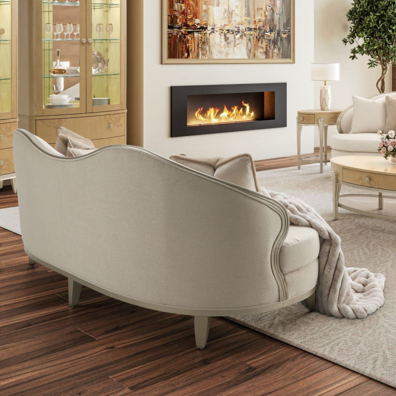 Camellia Field Sofa Cornsilk Caramel Collection By Michael Amini 9090815-CNSLK-134