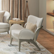 Camellia Field Accent Chair Ivory Caramel Collection by Michael Amini 9090834-IVORY-134