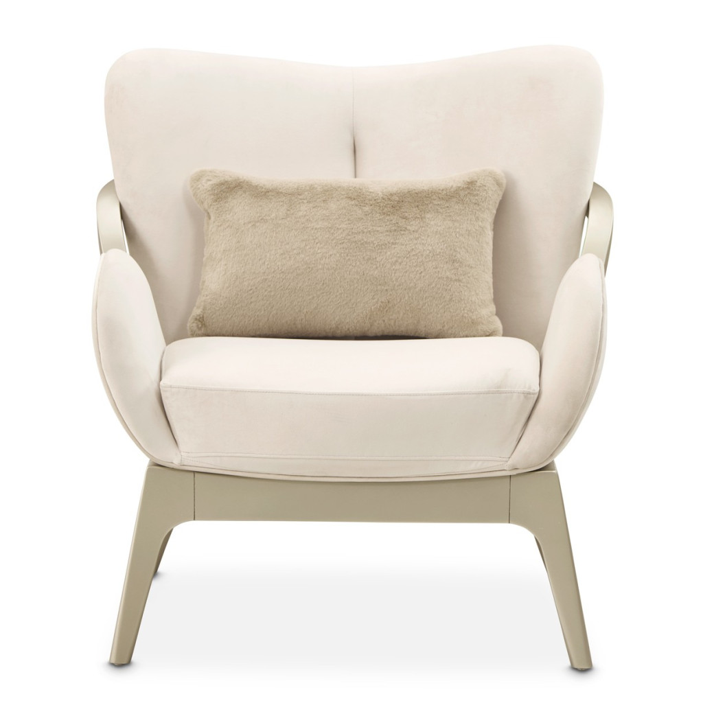 Camellia Field Accent Chair Ivory Caramel Collection by Michael Amini 9090834-IVORY-134