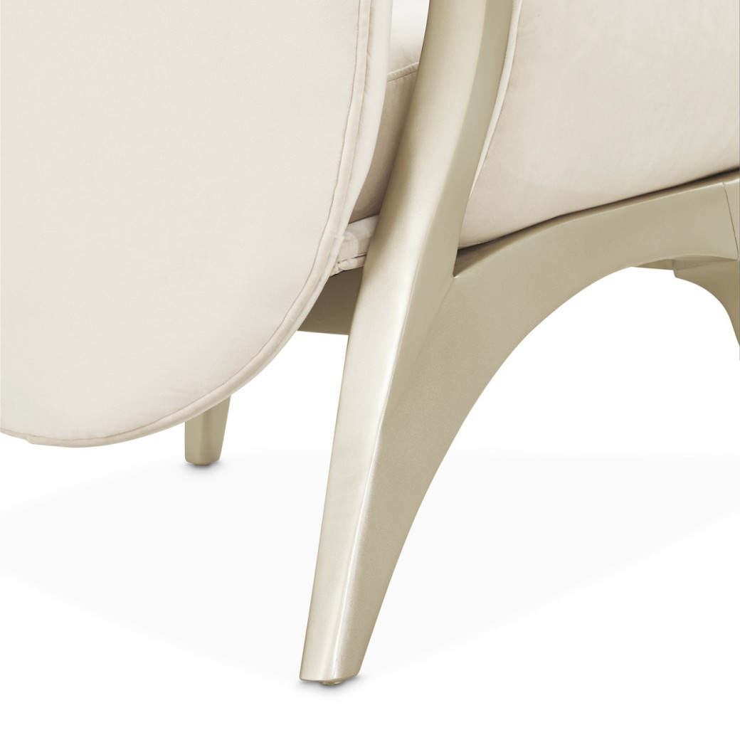 Camellia Field Accent Chair Ivory Caramel Collection by Michael Amini 9090834-IVORY-134