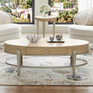 Camellia Field Oval Cocktail Table Caramel Collection By Michael Amini  9090201-134