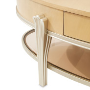 Camellia Field Oval Cocktail Table Caramel Collection By Michael Amini  9090201-134