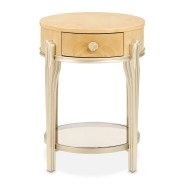 Camellia Field Round End Table w/Drawer Caramel Collection by Michael Amini  9090202-134