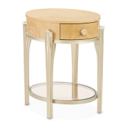 Camellia Field Round End Table w/Drawer Caramel Collection by Michael Amini  9090202-134