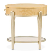 Camellia Field Round End Table w/Drawer Caramel Collection by Michael Amini  9090202-134