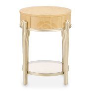Camellia Field Round End Table w/Drawer Caramel Collection by Michael Amini  9090202-134