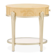 Camellia Field Round End Table w/Drawer Caramel Collection by Michael Amini  9090202-134