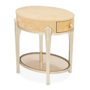 Camellia Field Round End Table w/Drawer Caramel Collection by Michael Amini  9090202-134