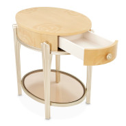 Camellia Field Round End Table w/Drawer Caramel Collection by Michael Amini  9090202-134