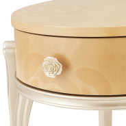 Camellia Field Round End Table w/Drawer Caramel Collection by Michael Amini  9090202-134