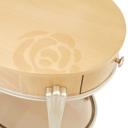 Camellia Field Round End Table w/Drawer Caramel Collection by Michael Amini  9090202-134