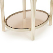 Camellia Field Round End Table w/Drawer Caramel Collection by Michael Amini  9090202-134