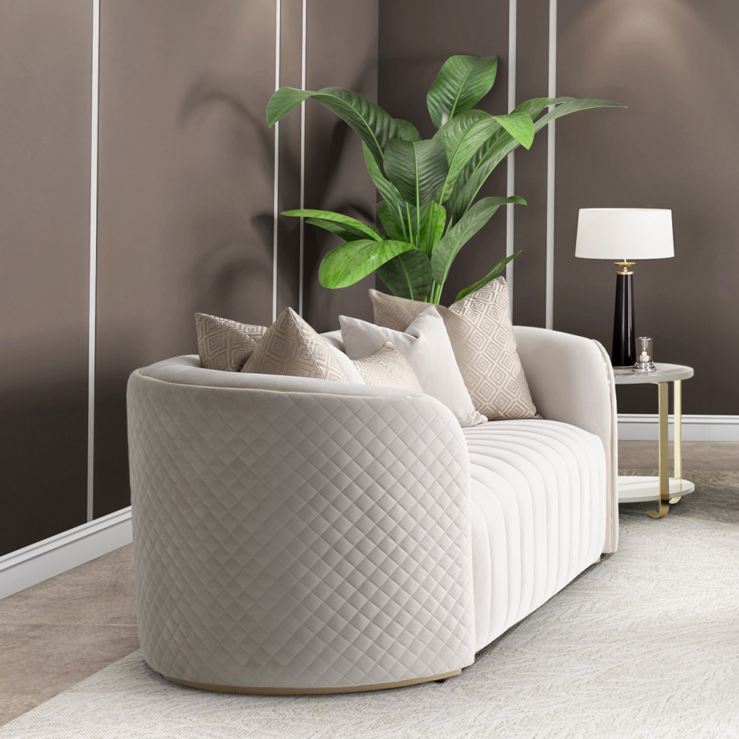 Sofa Beige Gold Ariana Collection by Michael Amini.LFR-ARNA815-BGE-806