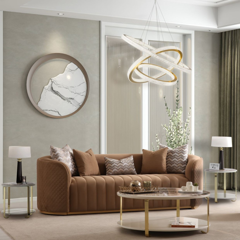 Sofa Caramel Gold Ariana Collection by Michael Amini LFR-ARNA815-CML-806