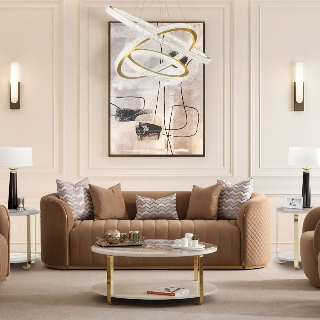 Sofa Caramel Gold Ariana Collection by Michael Amini LFR-ARNA815-CML-806