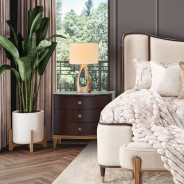 Nightstand Warm Pecan Camellia Field Collection By Michael Amini 9090040-400