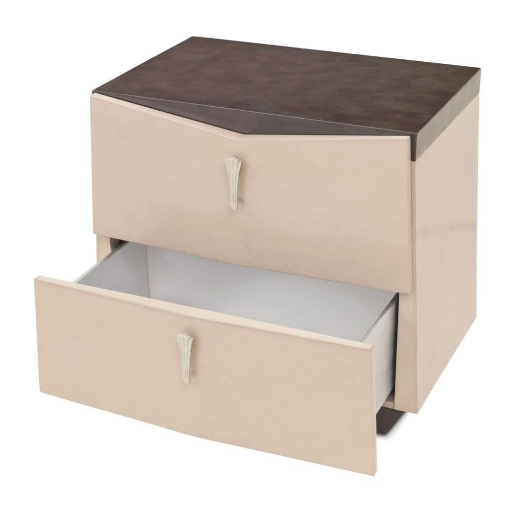 Nightstand Fantosini Silver Mist Collection by Michael Amini. 9091040-823