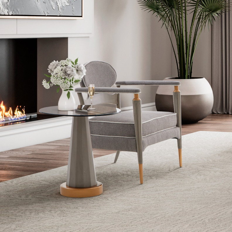 St.Charles Accent Chair Dove Gray By Michael Amini 9088834-STRTS-803