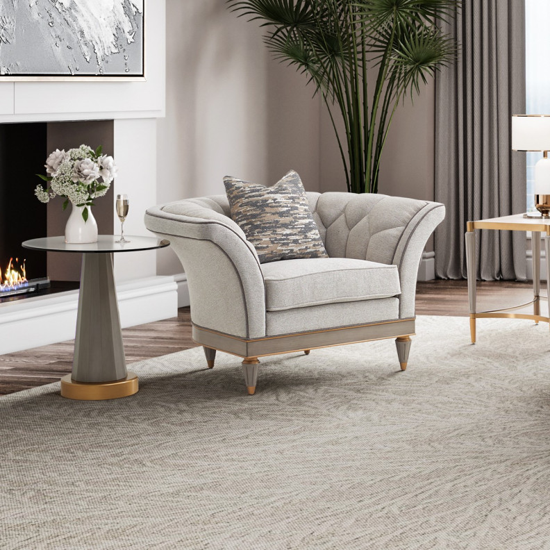 St.Charles Matching Chair Dove Gray by Michael Amini 9088835-CIRUS-803
