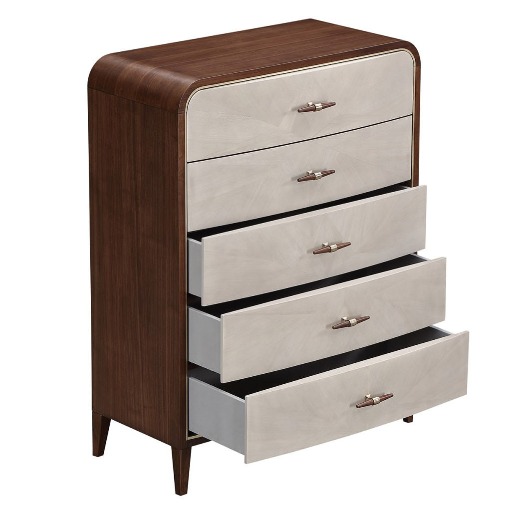 5 Drawer Chest Walnut Houston Collection by Michael Amini  9095070SA-416