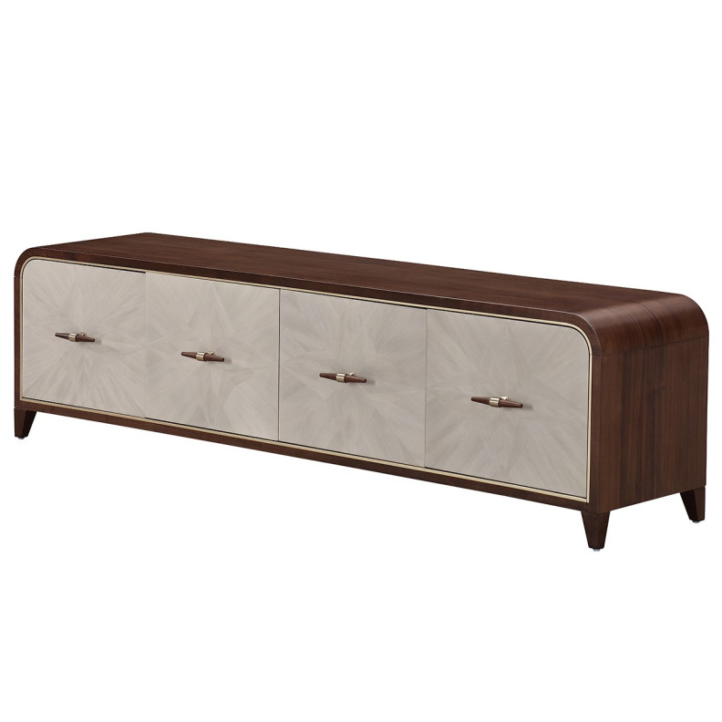 Media Cabinet Walnut Finish Houston Collection by Michael Amini  9095081-416