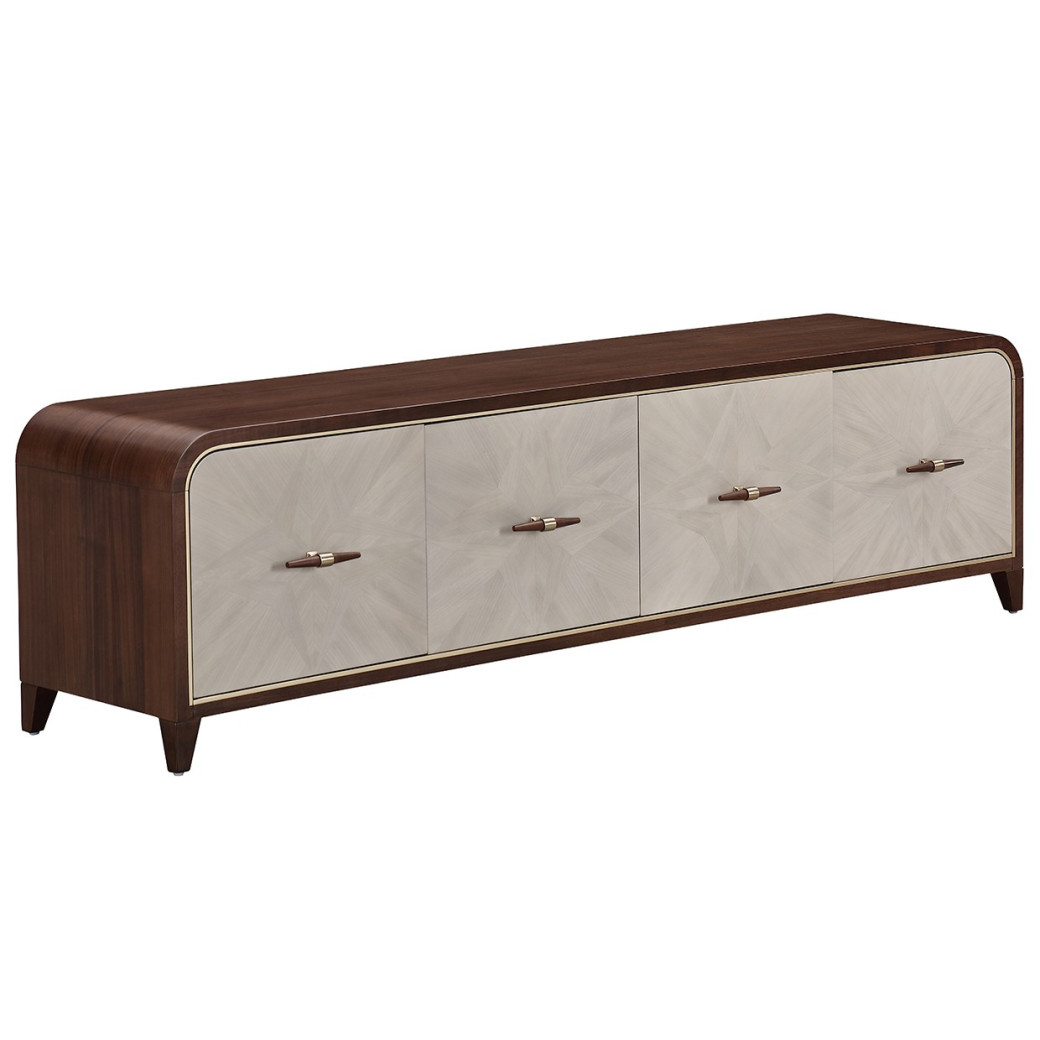 Media Cabinet Walnut Finish Houston Collection by Michael Amini  9095081-416