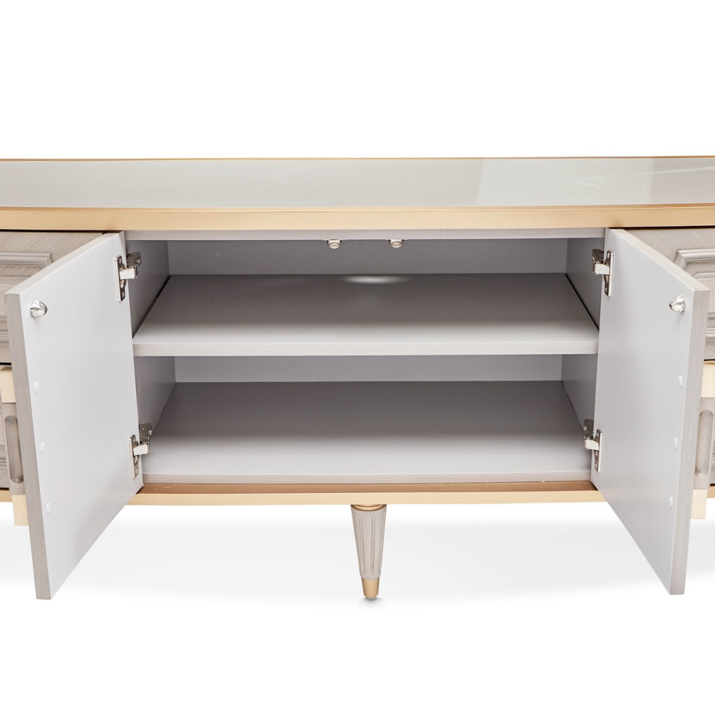 St. Charles Media Cabinet Dove Gray by Michael Amini 9088081-803