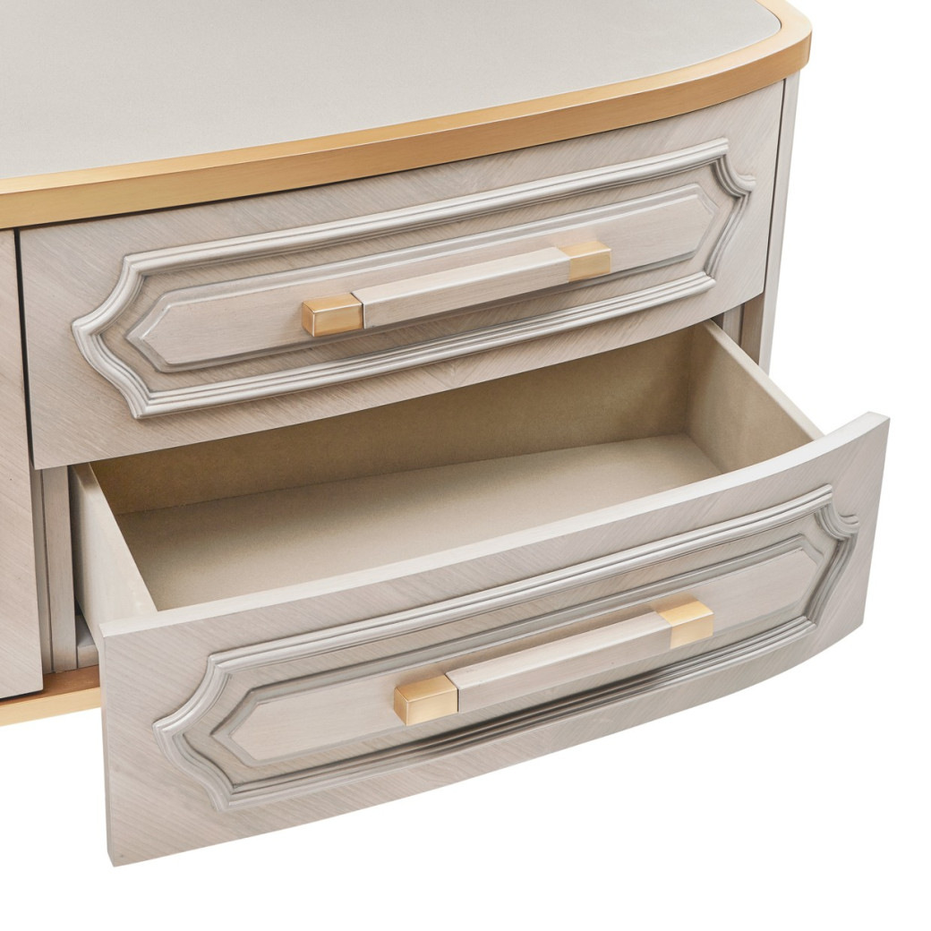 St. Charles Media Cabinet Dove Gray by Michael Amini 9088081-803