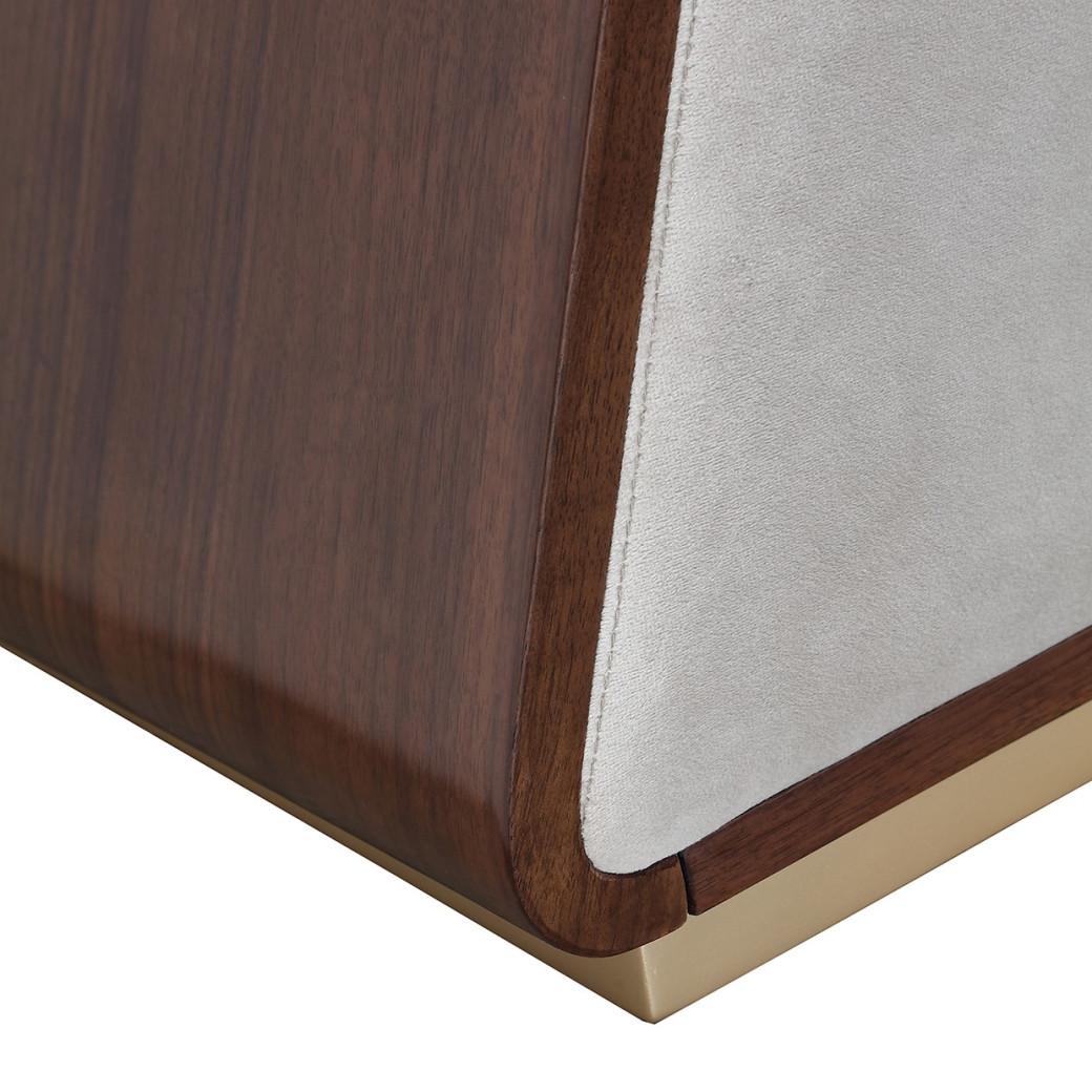 Accent Bench Walnut Finish Houston By Michael Amini 9095904-416