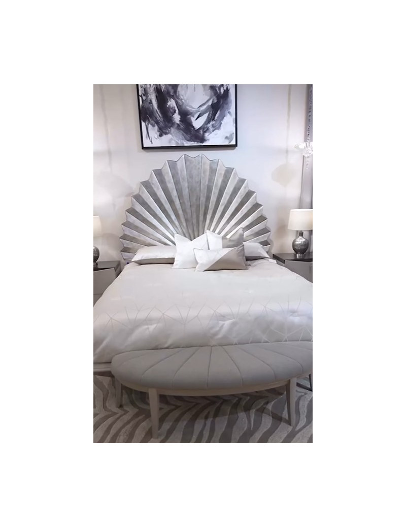 Eastern King Fan Bed Fantosini Silver Collection by Michael Amini 9091000QN3-834