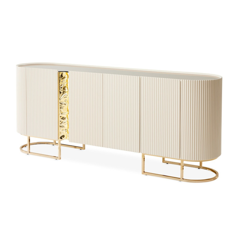 Console Table Silken Matte Cream Lisbon Collection by Michael Amini LFR-LSBN223-140